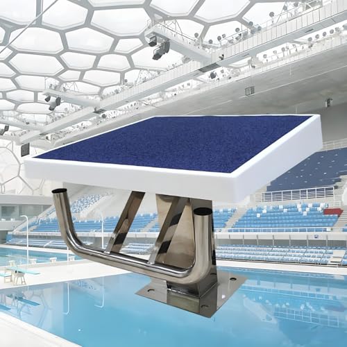 JYETAXDISS Diving Board Standard Pool Diving Platform,Swim Competition Training Jumping Platform,Stainless Steel Non-Slip Diving Boards,Load 600lbs,Inclined at 15° B