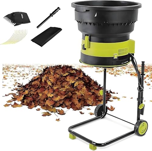 Electric Leaf Mulcher Shredder 2500w with Wheels,Wood Chipper Electric,8000rpm Chipper,Garden Cleanup Tool, Composting Machine,Includes Storage Bag for Easy Maintenance,Nopowercord Powercord×60m