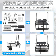 KUAFU Rear Flip Back Seat Compatible with Club Car DS Model Golf Cart Black