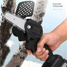 Mini Chainsaw 4 Inch Hand Held Cordless Chainsaw 2 Batteries and Brushless Chainsaw Motor 26V Electric Hand Saw Weighing 0.7kg One Battery