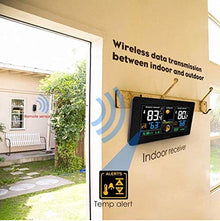 SHANBOYU Wireless Weather Station, Indoor Outdoor Thermometer Hygrometer with Sensor, Color LCD Touch Display, Forecast Station with Calendar and Adjustable Backlight(Black)