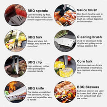 26 Piece Grill Accessories BBQ Tools, Stainless Steel Grilling Tools, BBQ Accessories Tool Set with Storage Case, Heavy Duty BBQ Grill Tools for Home, Camping, Traveling