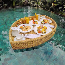 JDXQBLD Swimming Pool Floating Tray 90X60X20Cm/35.4X23.6X7.9In Diamond Tray,Handmade Rattan Water Floating Plate, Hotel Swimming Pool with Water Fruit Plate,11-90 x 60 x 20 CM