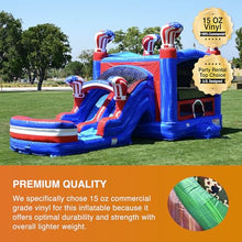 JumpOrange American Boxing Bounce House Water Slide Combo with Blower