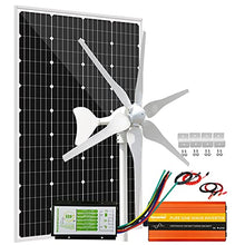 520W Solar Wind Power Kit: 400W 12V Wind Turbine Generator + 120W Mono Solar Panel + Hybrid Charge Controller + 3000W Power Inverter +Accessories