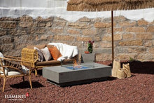 Elementi+ | Monte Carlo Gas Fire Pit Cast Concrete 60" Rectangular Fire Table, Outdoor Fire Pit Electronic Ignition | Canvas Cover, Fire Glass and Burner Lid Included | Light Gray | Natural Gas