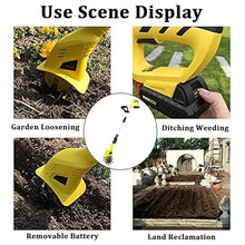 Vdniduir Electric Garden Tiller, Cordless Cultivator,Soil Rototiller, 10.5cm Width/25cm Depth,for Small Farms, Gardens