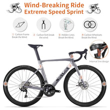 SAVADECK Carbon Road Bike T800 Fiber Frame 700C Racing Bicycle 105 R7000 22 Speed Groupset Mechanical Disc Brake New Green