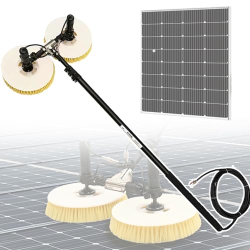 POJGVU Solar Panel Cleaning Kit with Extendable Pole, Dual-Head Brush, and Multi-Spray Nozzles - Essential Robotic Maintenance Accessories for Efficient Solar Panel Upkeep，Dualuse