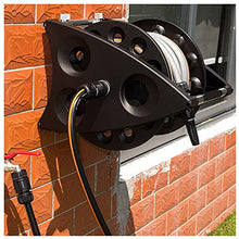 Professional Garden Hose Reel,Free Standing or Wall Mounted 1/2" Hose 30metre 65 Feet, Accessory Kit with Nozzle & 3/4" Inch Tap Fitting (Black 30m hose reel set)