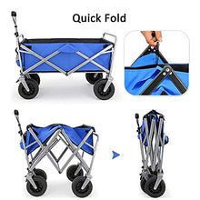 Foldable Garden Cart Outdoor l Heavy-Duty Beach Cart Portable with Adjustable Push-Pull Handle Wagon Stroller Suitable for Courtyard Beach Shopping(100 X 72 X 43 cm) (Black)