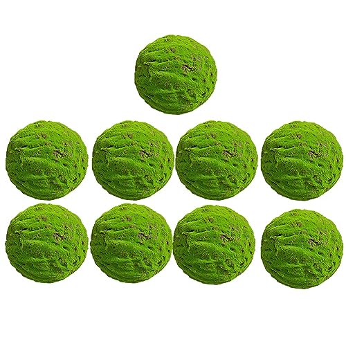 Green Artificial Moss Balls, Handmade Sphere Moss Hanging Balls for DIY Wedding Party Home Hotel Decoratio, Hangin Plants Landscape Landscaping Ball (Color : Diameter: 25cm/9.84in, Size : 9pcs)