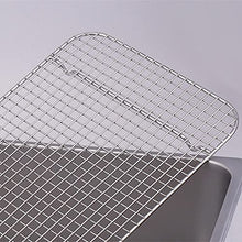 Mesh Net BBQ Net Stainless Steel Basin Oil Rack Filter Rectangular Plate Frying Basket Baking Shaker Tub Strainer Tray (Size : 1-2 mesh n pan H9.9cm) (1)