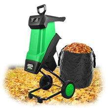 HMWOKPOT Electric Garden Shredder & Wood Chipper with 50L Collection Bag, 2400W-220V Powerful Leaf Mulcher - 40mm Cutting Capacity for Lawn and Garden Use