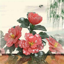 YXIANG56Q Fake Plants Artificial Bonsai Tree - Chinese-Style Jade Peony Flower Potted Plants Bonsai Tree
