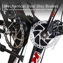 EUROBIKE Road Bike 700C Wheels 21 Speed Dual Disc Brake Bicycle 54cm Frame Black Red
