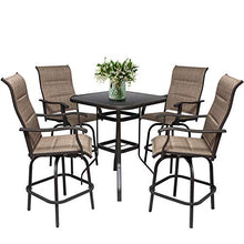 Super Mart 5PC Outdoor Bar Stools Set with Swivel Chairs and Bistro Table Brown