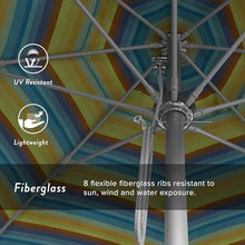 California Umbrella 11' Round Venture Series Contract Grade Patio Umbrella Pulley Open Astoria Lagoon