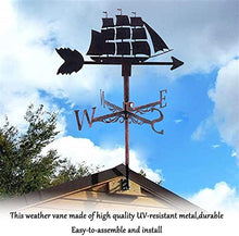Metal Sailboat Weathervane Outdoor Measuring Tool Iron Weather Vane Garden Weathercock Stainless Steel Wind Direction Indicator Durable Wind Vane Garden Courtyard Decoration Sailboat (Sailboat)