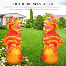 Inflatable Lion Chinese New Year Inflatables Chinese Lunar New Year Blow Up Decor for Spring Festival Yard Porch Lawn Decor(4M)