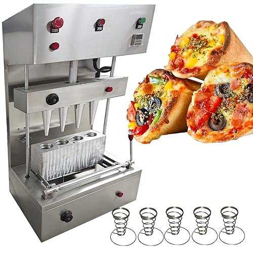TXMACHINE 4 cone maker machine commercial pizza cone machine Handheld Pizza Making Machines for pizza shop with pizza oven,Display Cabinet (custom cone shape machine, 220V/50HZ)