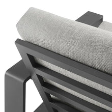 Modway Lirienne Aluminum Set of 2 Outdoor Armchairs in Light Gray – All-Weather Backyard Patio Accent Chairs with Weather-Resistant Fabric Cushions