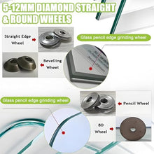 New Small Glass Edger - Electric Glass Edging Machine, DIY Glass Art Corner Grinding Edging Machine, Grind Out Round Beveled Corner Guide/Splayed Edges and Other Shapes 5mm