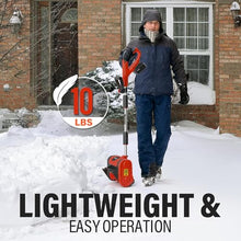 Cordless Snow Shovel, Battery Powered Folding Snow Blower, 3000mah Lithium-Ion Battery Pack and Quick Charger Included for Snow Removal,Red-2Batteries