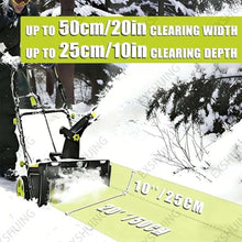 EXSHUING Easy Start Cordless Snow Blower, Electric Snow Blower with Led Lights, Clears 20-Inch (50 Cm) Width & 10-Inch (25 Cm) Depth, Ideal for Driveways and Patios, Includes 2 Batteries