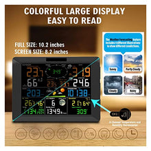 JDXQBLD Weather Station, 0320 Wireless Weather Stations 10 Inch Large Display Indoor Outdoor Thermo-Hygrometer Rain Gauge Wind Speed 8 Channel Supports