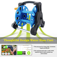 VIXARKO Hose Reel Cart Garden Hose Reels Small Compact Garden Hose Cart, Lightweight Simple ABS Hosemobile, Household Water Pipe Storage Rack, for Irrigation (Blue Hose Cart+15m Pipe)