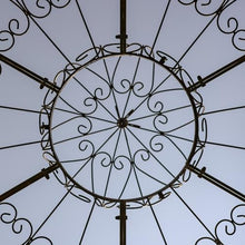 Zaer Ltd. Large Round Metal Garden Gazebo with 3 Entries and Side Walls Antique Bronze