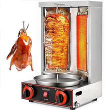 DFTWJMA Electric Vertical Kebab Gyro Grill Machine, Rotisserie Broiler with 2 Heating Tubes and Meat Catch Pan for Barbecue Cooking,Silver-M