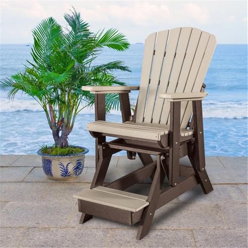 American Furniture Classics OS Home and Office Model 516WWTB Fan Back Balcony Glider Made in The USA- Weatherwood, Tudor Brown