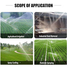 Farm Irrigation Sprinkler, 2" Impulse Impact Sprinkler, 360° Large-Area Watering Spray, with Replacement Nozzle Set, for Agriculture Lawn