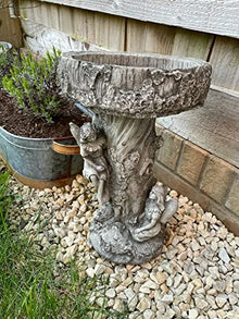 Fairy Bird Bath Stone Statue | Outdoor Vintage Feeder Angel Garden Ornament