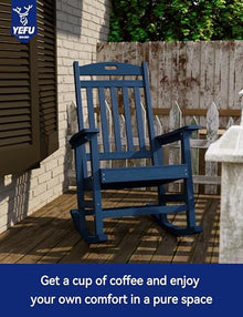 YEFU Rocking Chair Outdoor, Oversize Rocking Chair HIPS, Set of 4, Navy