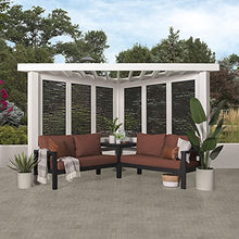 Backyard Discovery Ridgedale 12' x 8' Modern Galvanized Steel Cabana Pergola with Seating and Shade Sail, Terra Cotta Cushions