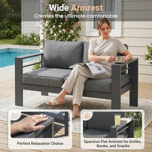 Solaste Outdoor Couch Aluminum Patio Furniture Sofa, 3-Seat All-Weather Metal Outdoor Patio Furniture with Cushions,Dark Grey