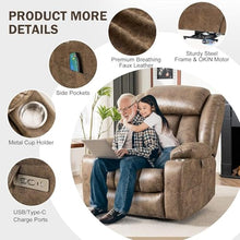 Oversized Power Lift Recliner with Massage, Heat & USB Charging Ports