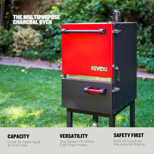Keveri Multi-Purpose Charcoal Oven Outdoor Grill Red Medium Rare