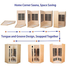 Xmatch Far Infrared Wooden Sauna Room 2-Person Corner 1600W Natural
