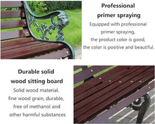 ERoomQ Outdoor GThe Bench,Outdoor GThe Patio Bench for Your Leisure Time, Iron Foot Anticorrosive Solid Wood Outdoor Patio Furniture Seat (Black 120cm)