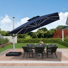 OROTLECT 132" Square Cantilever Umbrella With Base,Navy