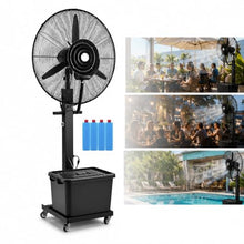 JCSRYD 11Gal/42L Pedestal Fan with Water Mist Spray, Portable Misting Fan with Automatic Refill, 3-Speed Oscillating Cooling Fans for Patio, Restaurant, Outdoor Use