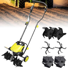 GHRERTX Electric Garden Rotavator, 2400W Tiller Cultivator with 6 Blades, 45cm Plowing Width & 22cm Tilling Depth, Lawn Soil Cultivator with 390RPM No Load Speed,for Agricultural