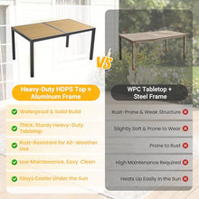 7-Pieces Aluminum Patio Table and Chairs Set with HDPS Tabletop for Patio