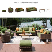 Signature Design by Ashley Outdoor Swivel Lounge Chair, Green & Dark Brown