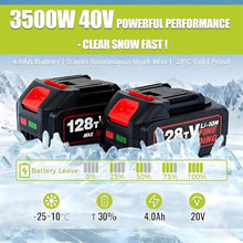 ZHLINGQ Electric Snow Blower Cordless, 3500 W Snow Blower Electric Pro, Cordless Snow Blower 40V, 50cm/20in Working Width, 7.6m/25ft Maximum Throw, Dual LED Headlights for Driveway 2Batteries