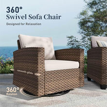 SUNSHINE VALLEY Patio Furniture Set Outdoor Brown Wicker Conversation Sets